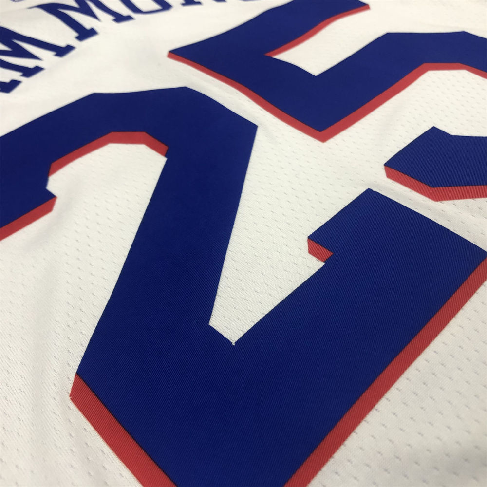NBA Philadelphia 76ers V-Neck White Jersey SIMMONS#25 S-XXL
