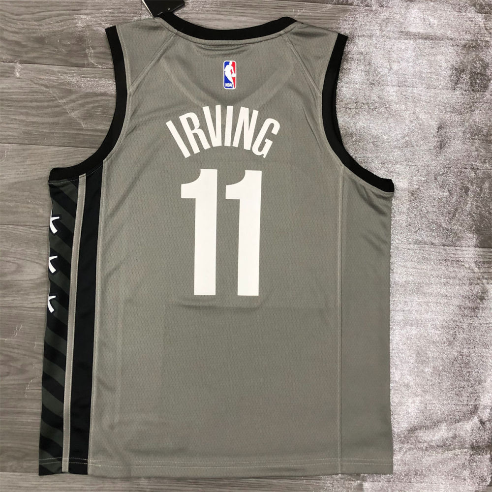 NBA Brooklyn Nets V-neck Grey Jersey Irving#11S-XXL