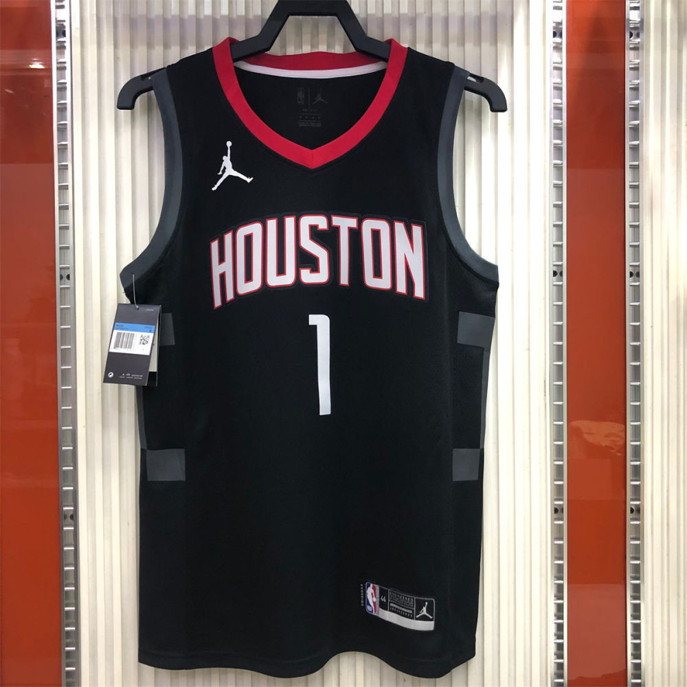 NBA Houston Rockets V neck Balck Jersey McGRADY#1 S-XXL