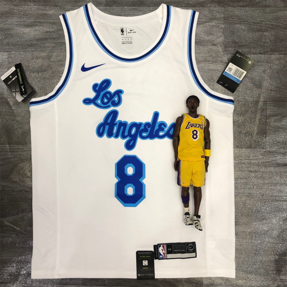 NBA Los Angeles Lakes Round neck White Jersey BRYANT#8 S-XXL