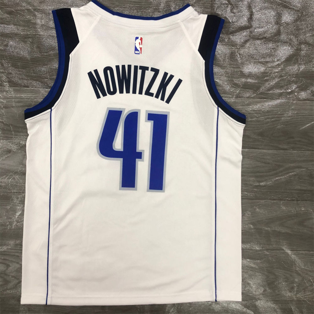 NBA Dallas Mavericks V Neck White Jersey NOWITZKI#41 S-XXL