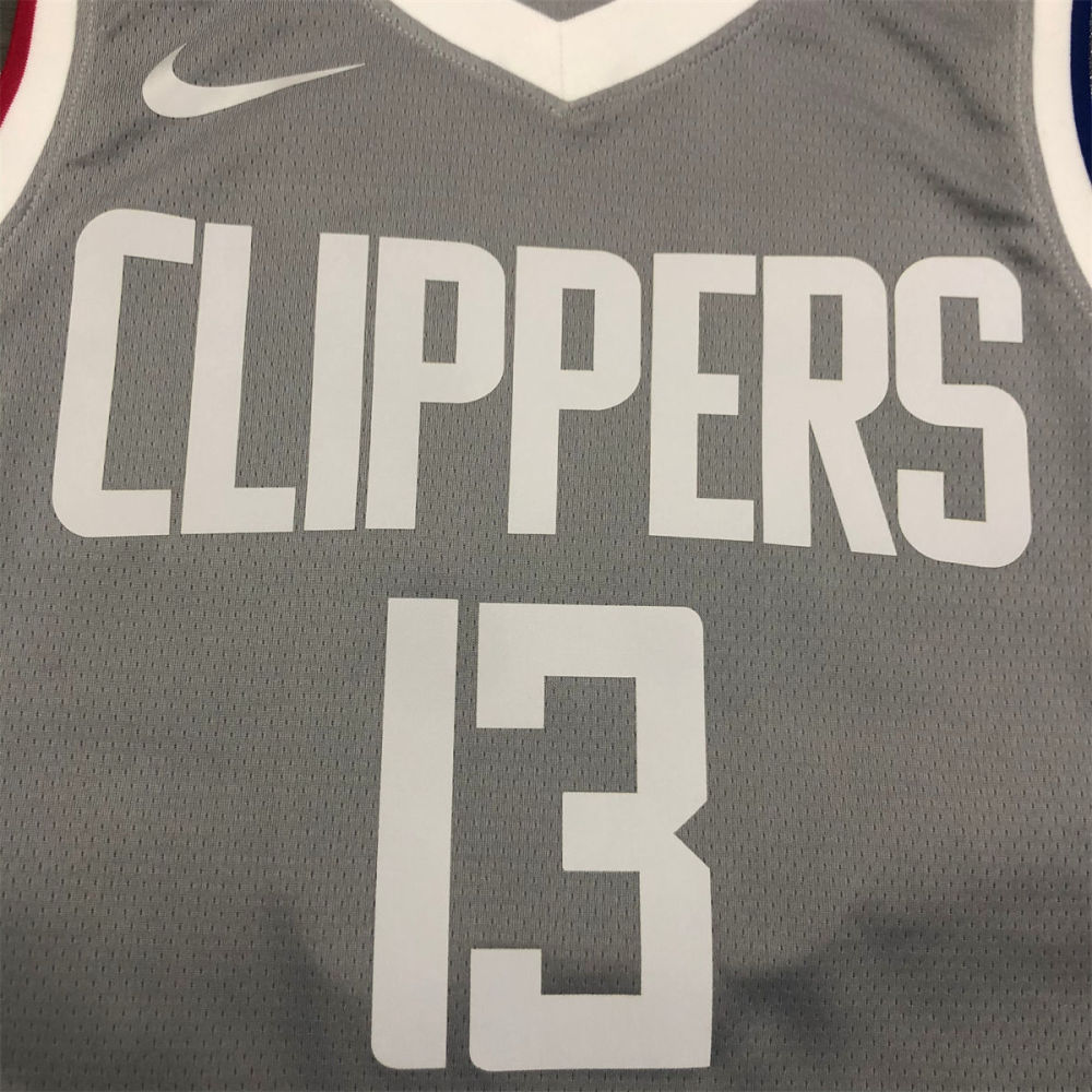 NBA Los Angeles Clippers V-Neck Grey Jersey GEORGE#13 S-XXL