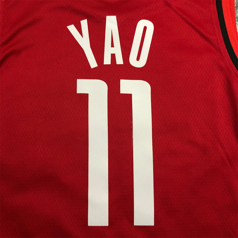 NBA Houston Rockets V-Neck Red Jersey YAO#11 S-XXL