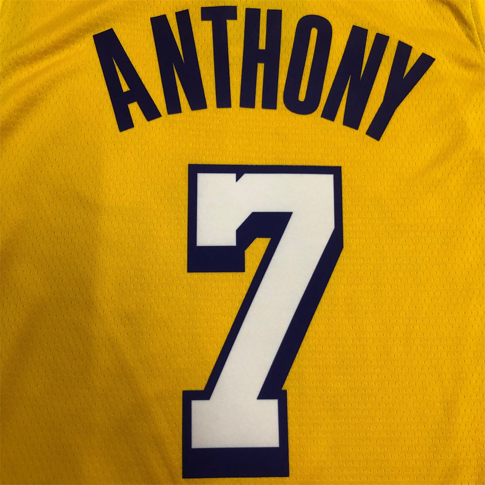 NBA Los Angeles Lakes V-Neck Golden Jersey ANTHONY#7 S-XXL