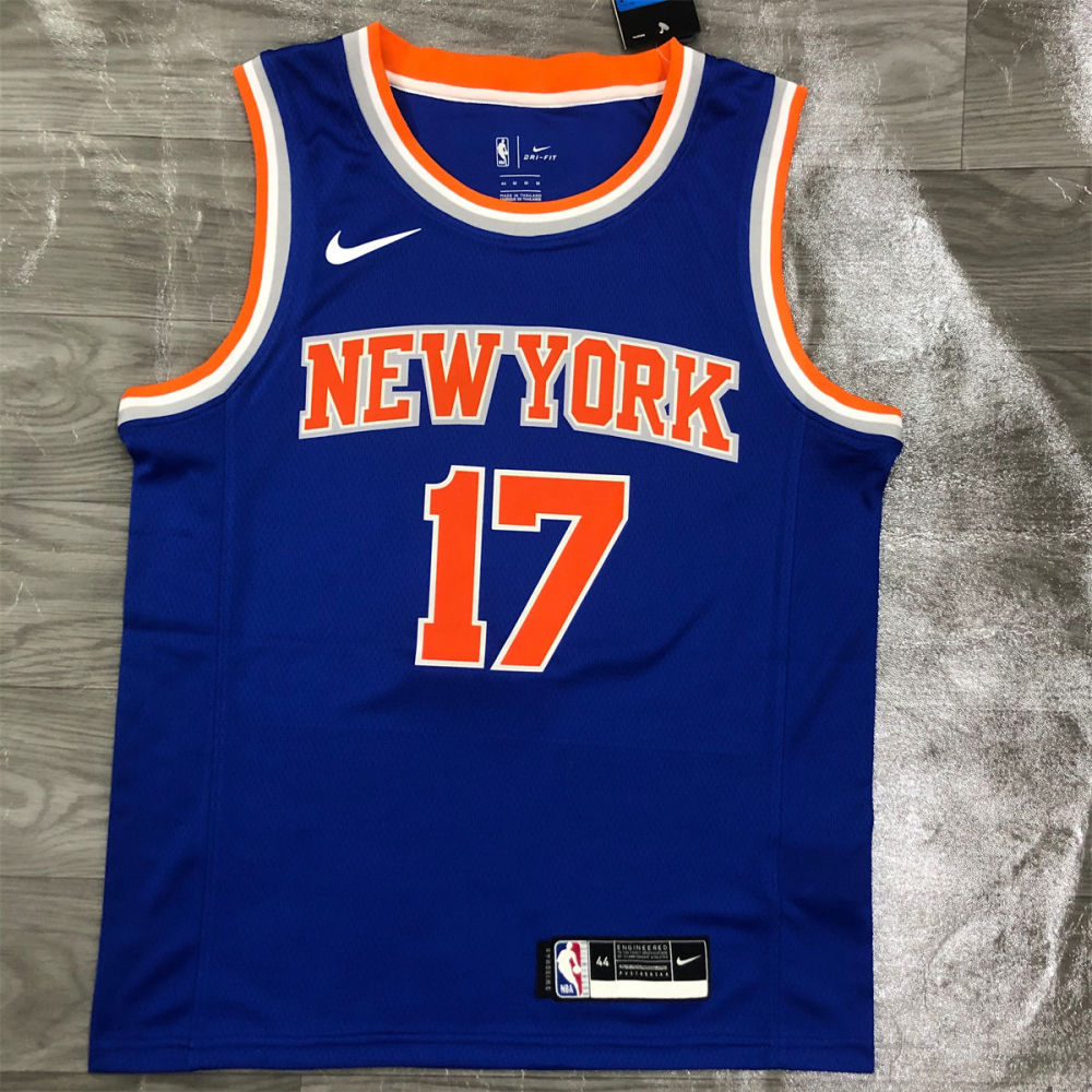 NBA New York Knicks Round Neck Blue jersey LIN#17 S-XXL