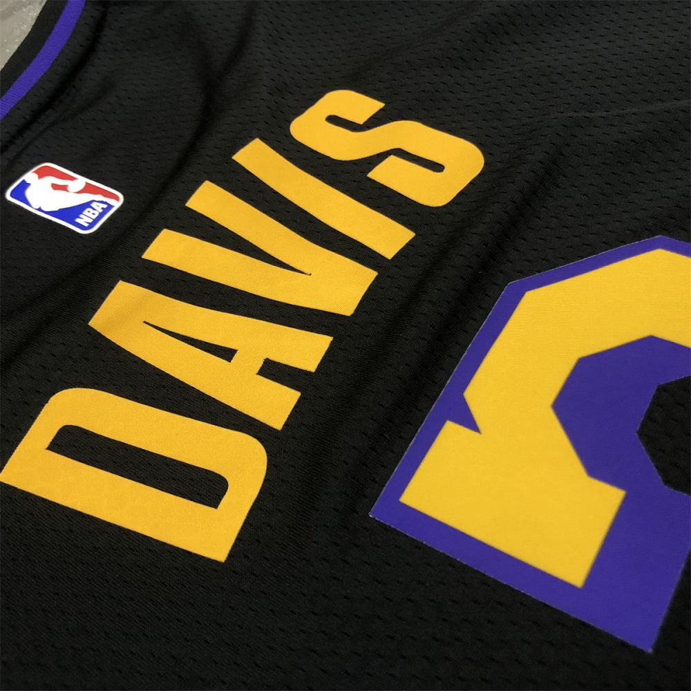 NBA Los Angeles Lakes round neck Black Jersey DAVIS#3 S-XXL