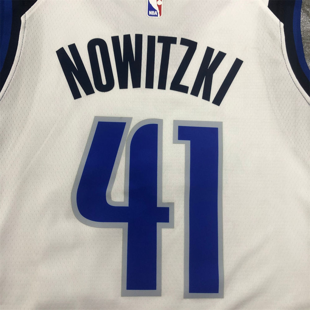NBA Dallas Mavericks V Neck White Jersey NOWITZKI#41 S-XXL
