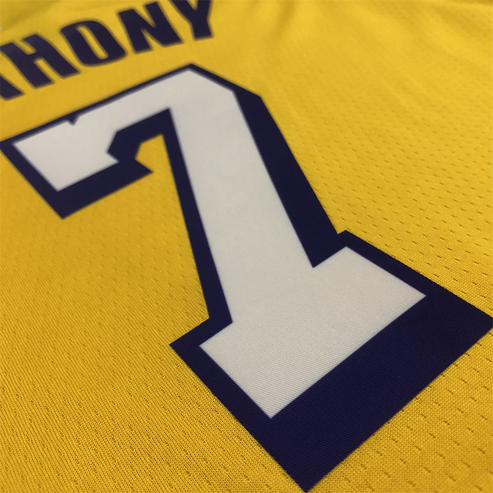 NBA Los Angeles Lakes V-Neck Golden Jersey ANTHONY#7 S-XXL
