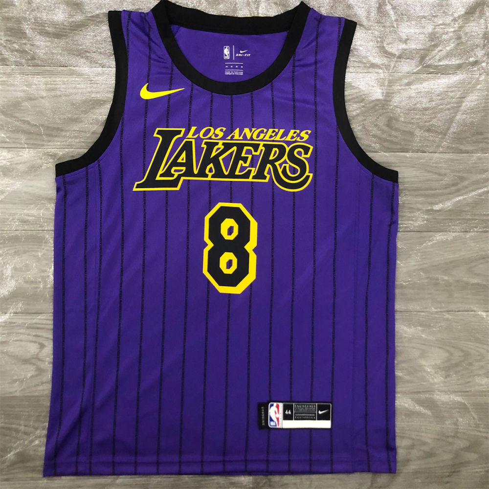 NBA Los Angeles Lakes Round neck Purple Jersey BRYANT#8 S-XXL