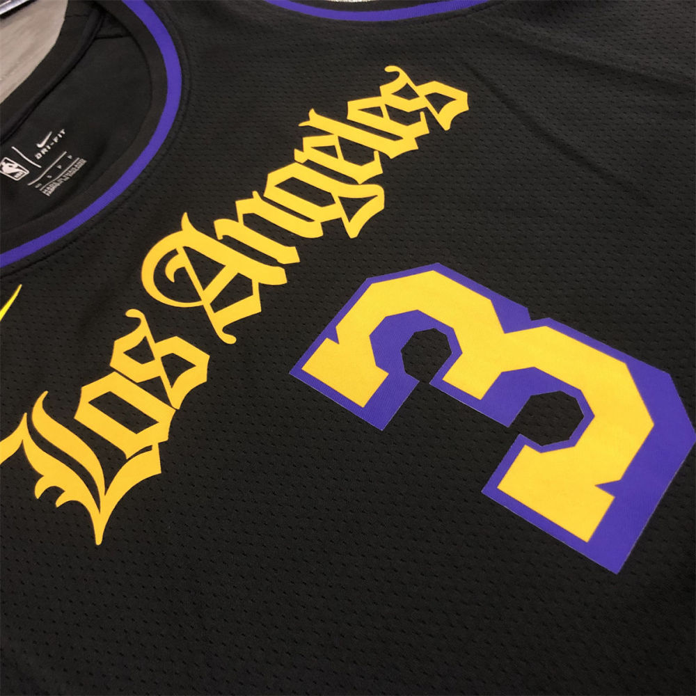 NBA Los Angeles Lakes round neck Black Jersey DAVIS#3 S-XXL