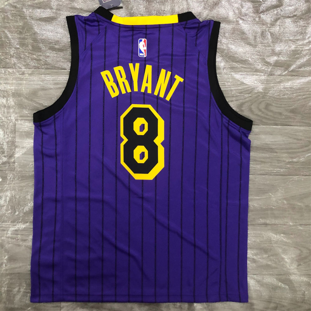 NBA Los Angeles Lakes Round neck Purple Jersey BRYANT#8 S-XXL