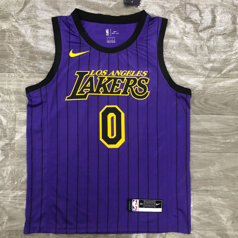 NBA Los Angeles Lakes Round neck Purple Jersey YOUNG#0 S-XXL