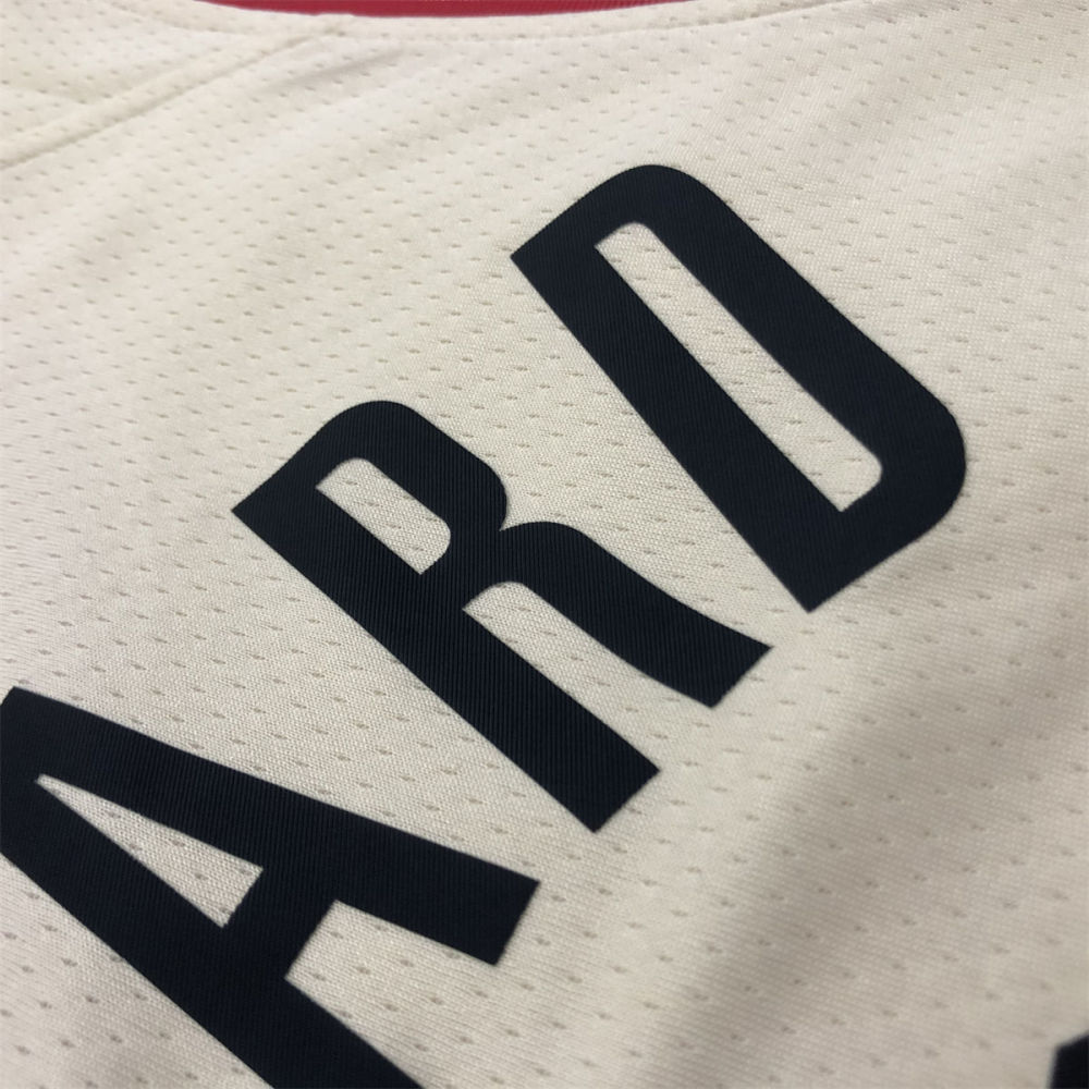 NBA Portland Trail Blazers V-Neck White Jersey LILLARD#0 S-XXL