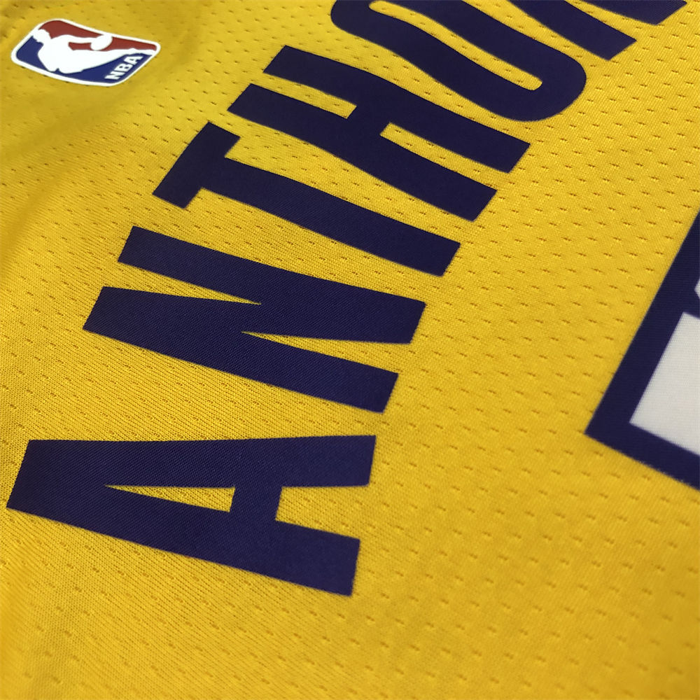 NBA Los Angeles Lakes V-Neck Golden Jersey ANTHONY#7 S-XXL