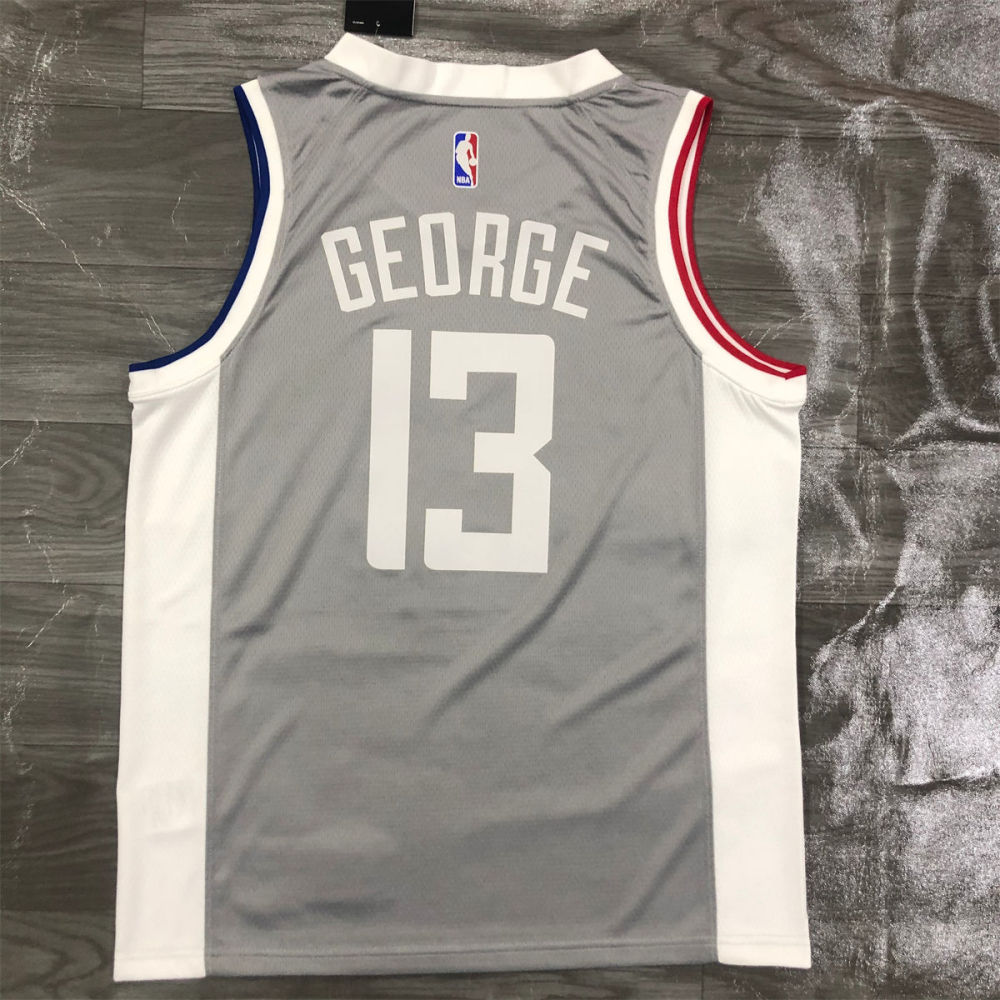 NBA Los Angeles Clippers V-Neck Grey Jersey GEORGE#13 S-XXL