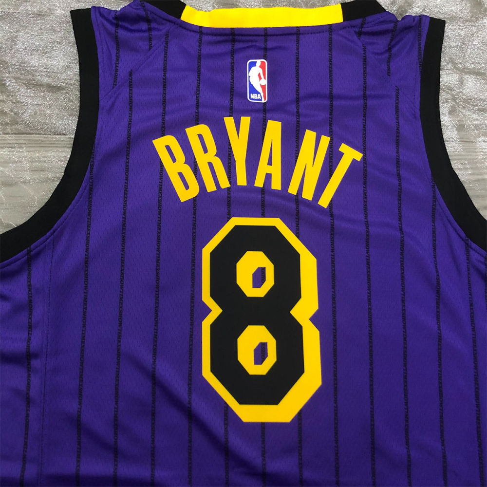 NBA Los Angeles Lakes Round neck Purple Jersey BRYANT#8 S-XXL
