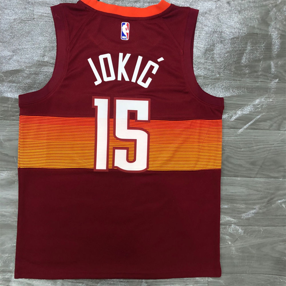 NBA Denver Nuggets Round Neck Red jersey Jokić#15 S-XXL