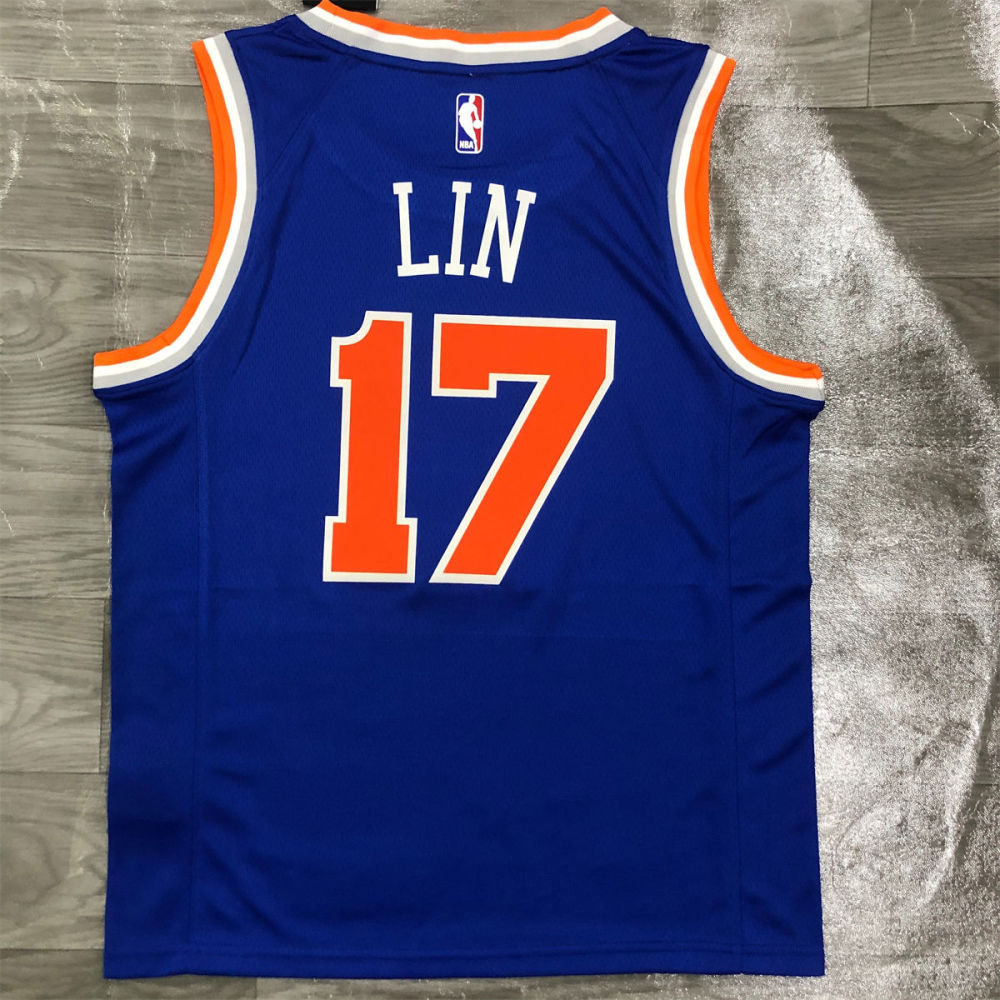 NBA New York Knicks Round Neck Blue jersey LIN#17 S-XXL