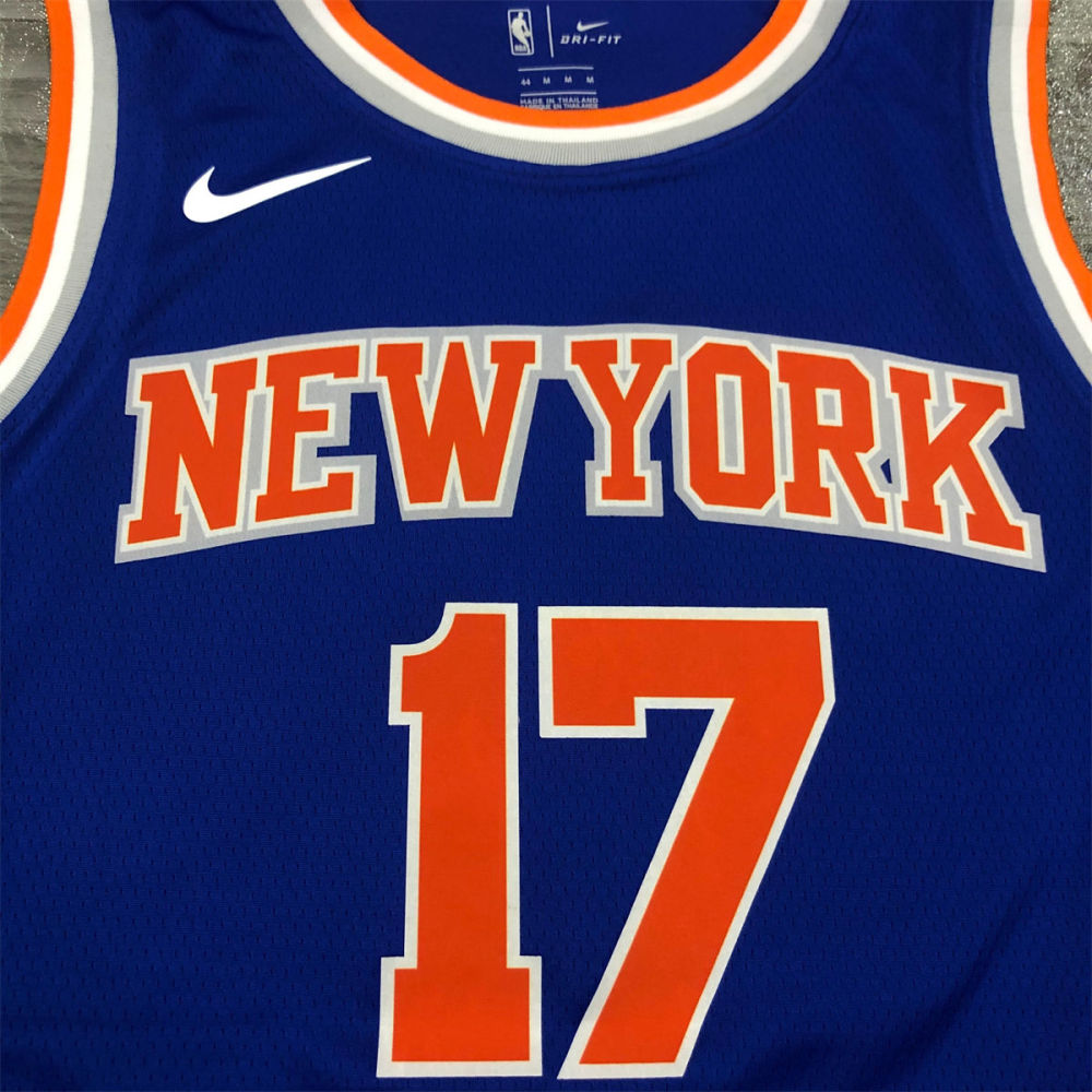 NBA New York Knicks Round Neck Blue jersey LIN#17 S-XXL