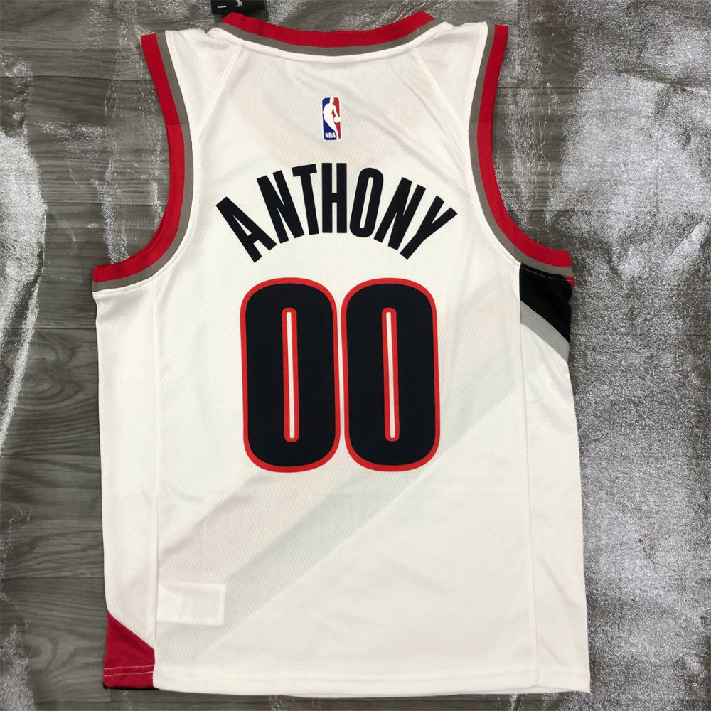 NBA Portland Trail Blazers V-Neck White Jersey ANTHONY#00 S-XXL
