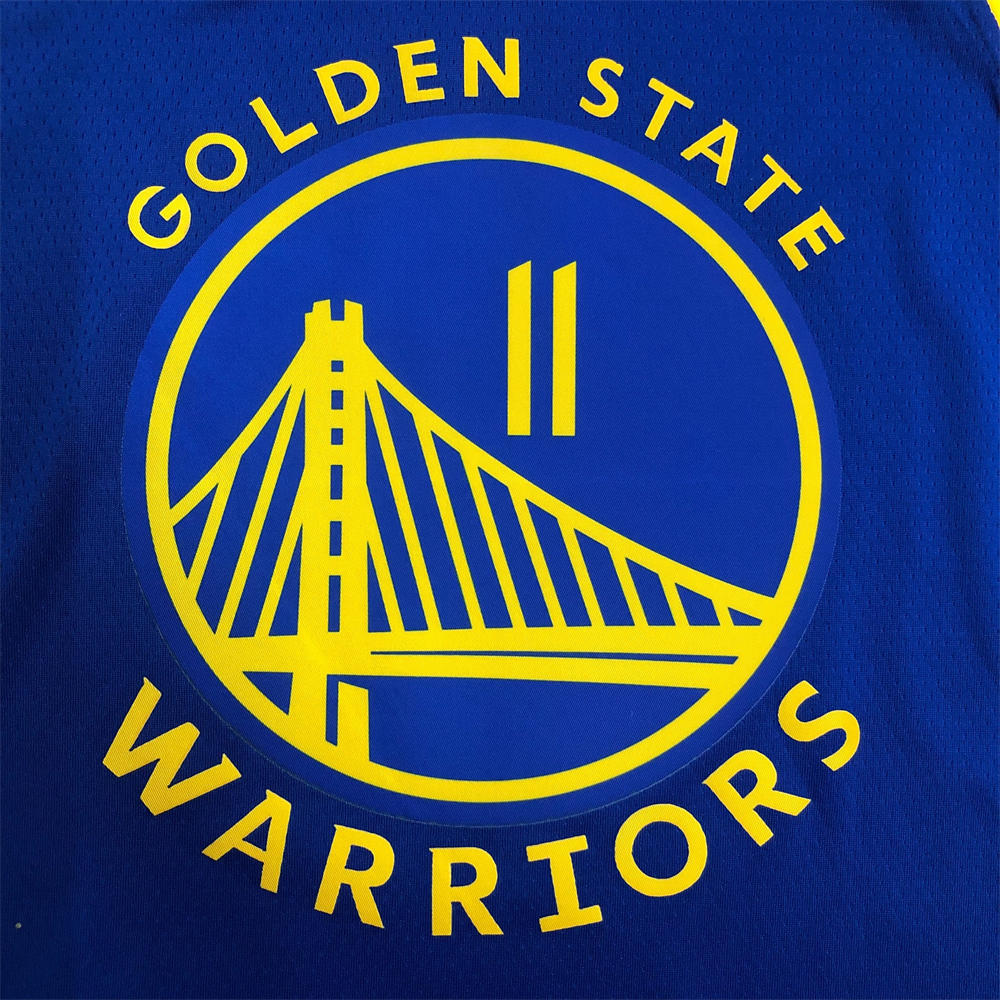 NBA Golden State Warriors V-Neck 75th anniversary Blue Jersey THOMPSON#11 S-XXL