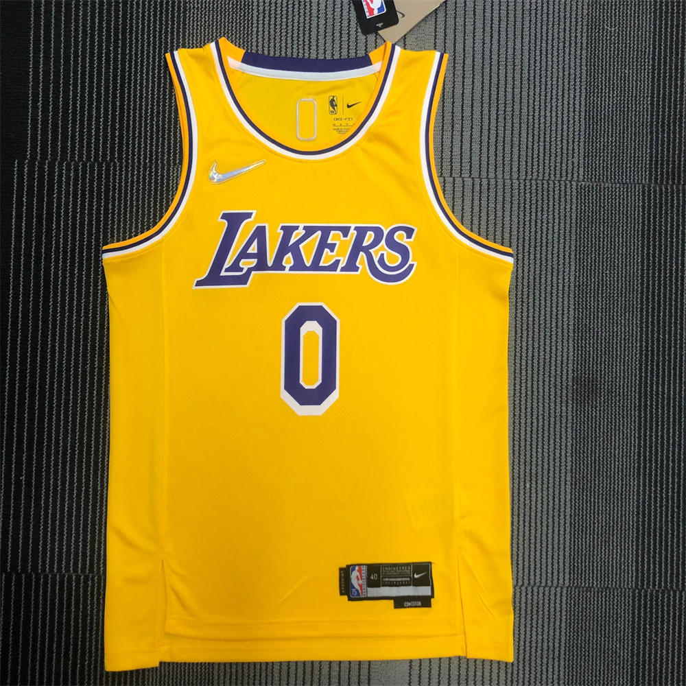 NBA Los Angeles Lakes Round Neck 75th anniversary Golden Jersey KUZMA#0 S-XXL