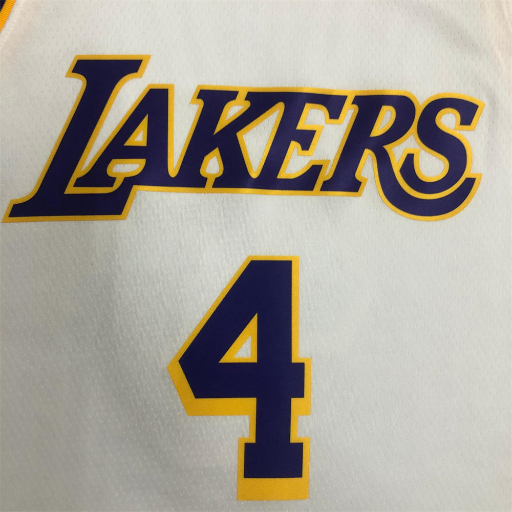 NBA Los Angeles Lakes Round Neck White Jersey RONDO#4 S-XXL