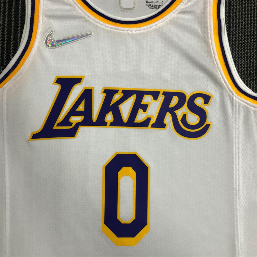 NBA Los Angeles Lakes Round Neck 75th anniversary White Jersey WESTBROOK#0 S-XXL