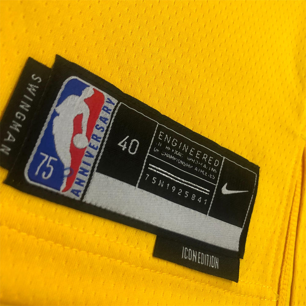 NBA Los Angeles Lakes Round Neck 75th anniversary Golden Jersey KUZMA#0 S-XXL