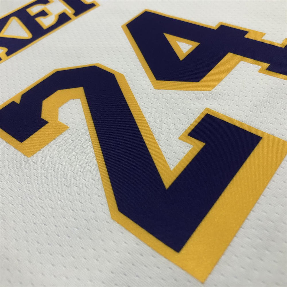 NBA Los Angeles Lakes Round Neck 75th anniversary White Jersey BRYANT#24 S-XXL