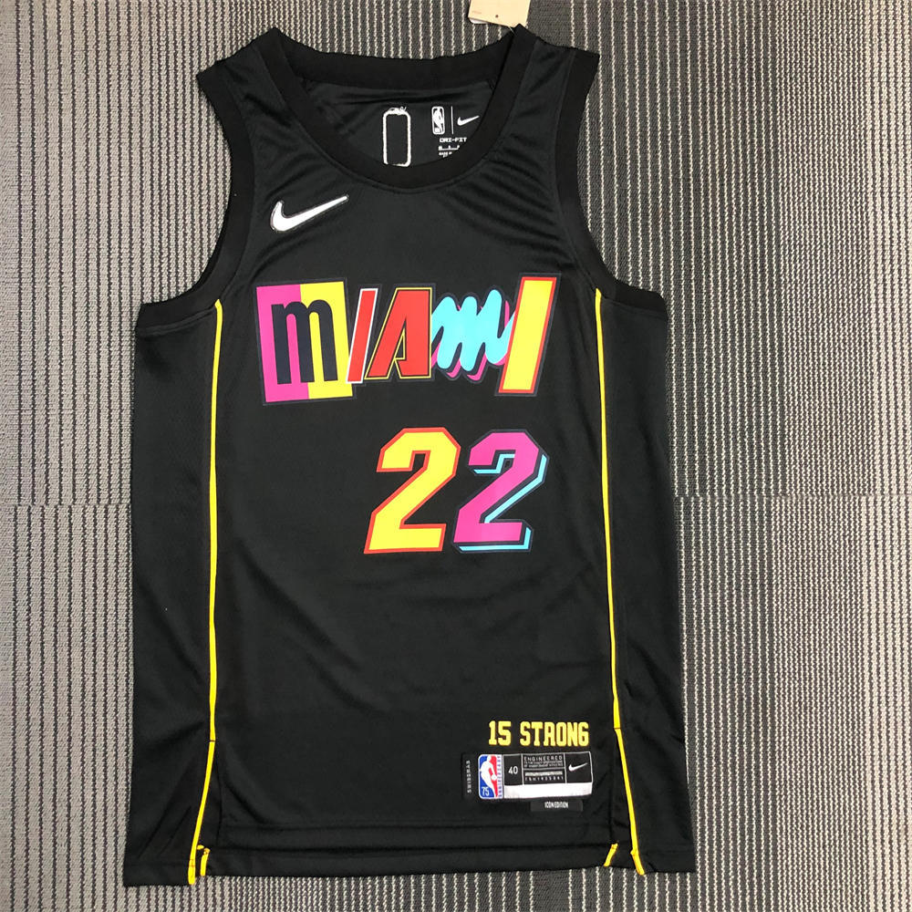 NBA Miami Hearts Round Neck Black 75th Anniversary Jersey BUTLER#22 S-XXL