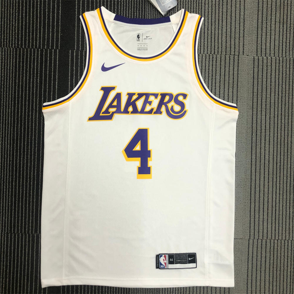 NBA Los Angeles Lakes Round Neck White Jersey RONDO#4 S-XXL