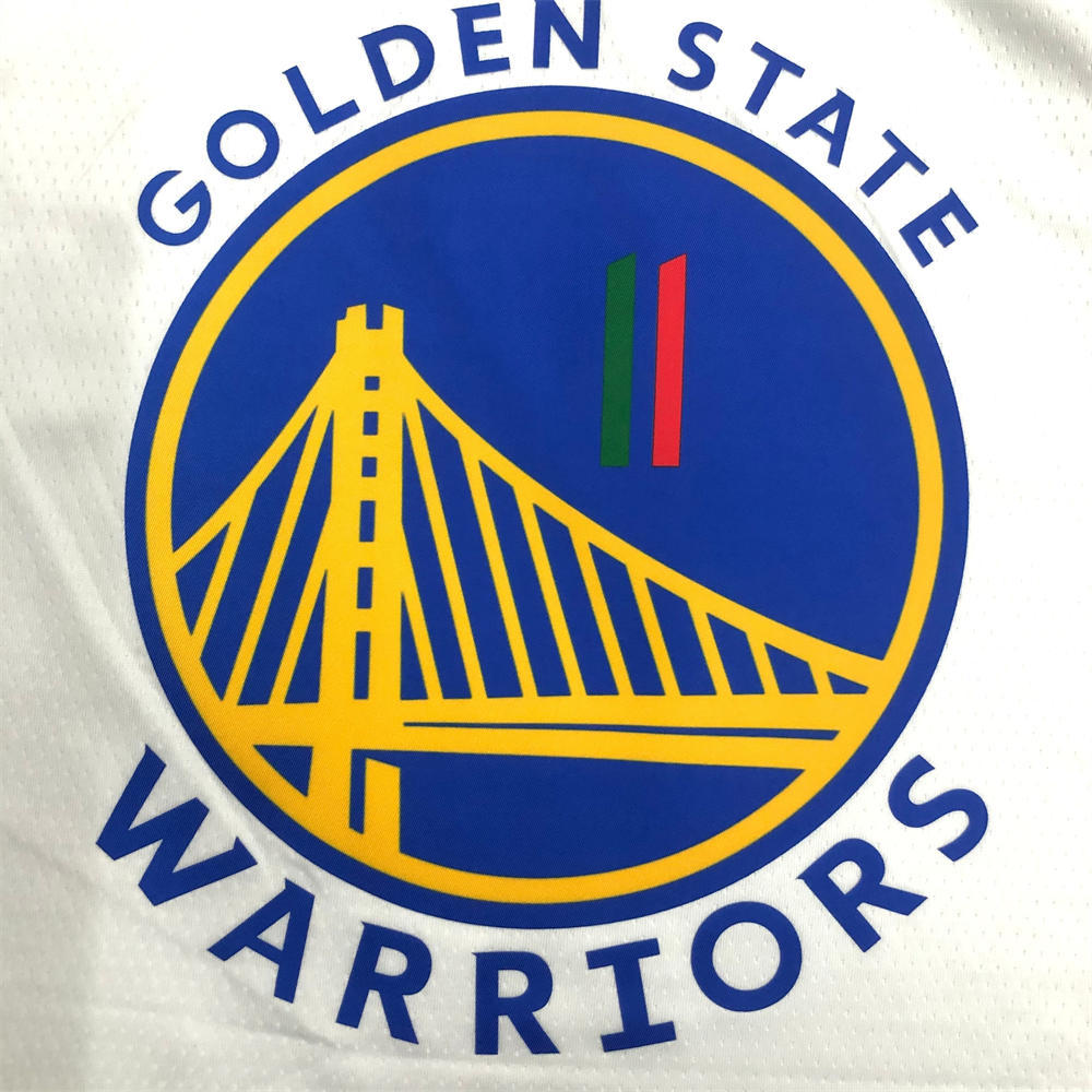 NBA Golden State Warriors V-Neck Mexico Edition 75th Anniversary White Jersey THOMPSON#11 S-XXL