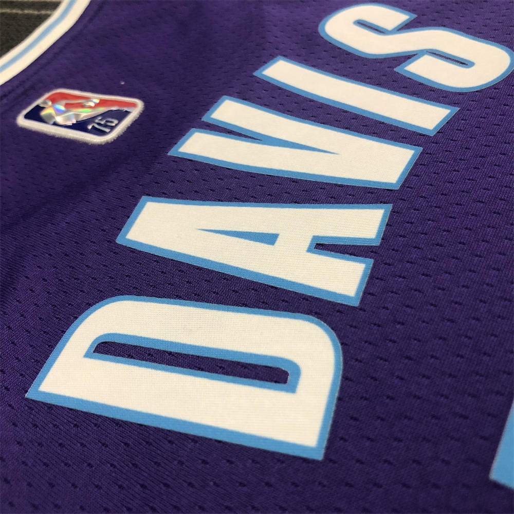 NBA Los Angeles Lakes Round Neck 75th anniversary Purple Jersey DAVIS#3 S-XXL