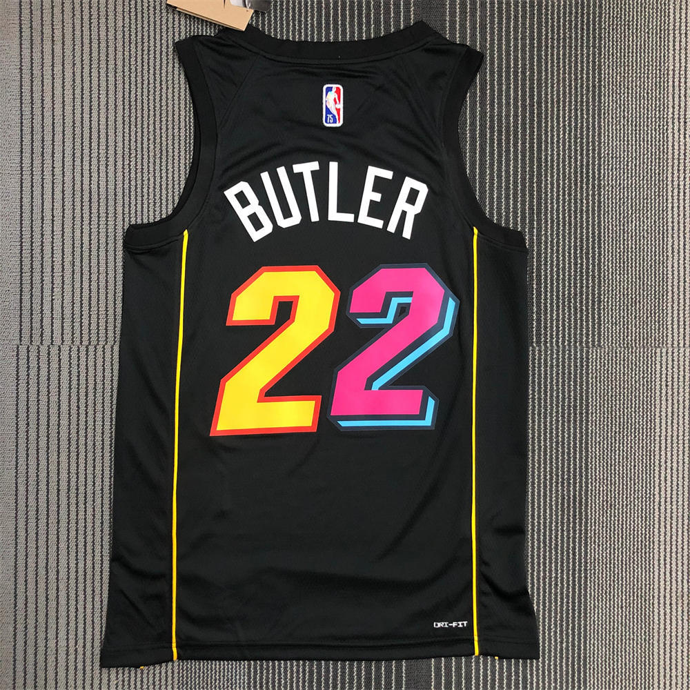 NBA Miami Hearts Round Neck Black 75th Anniversary Jersey BUTLER#22 S-XXL