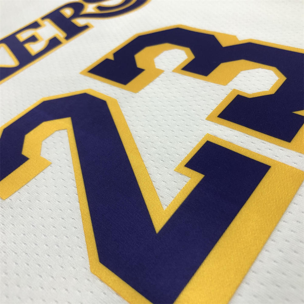 NBA Los Angeles Lakes Round Neck 75th anniversary White Jersey JAMES#23 S-XXL