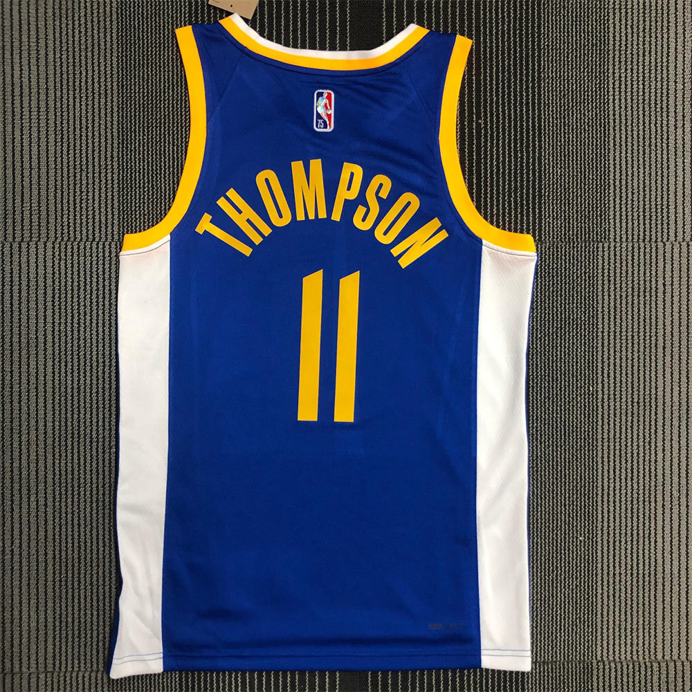 NBA Golden State Warriors V-Neck 75th anniversary Blue Jersey THOMPSON#11 S-XXL