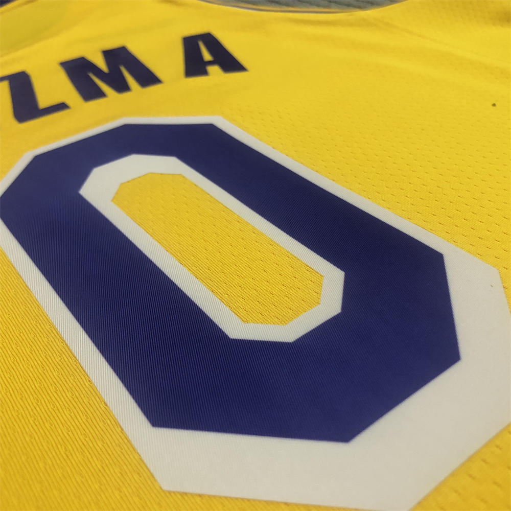 NBA Los Angeles Lakes Round Neck 75th anniversary Golden Jersey KUZMA#0 S-XXL
