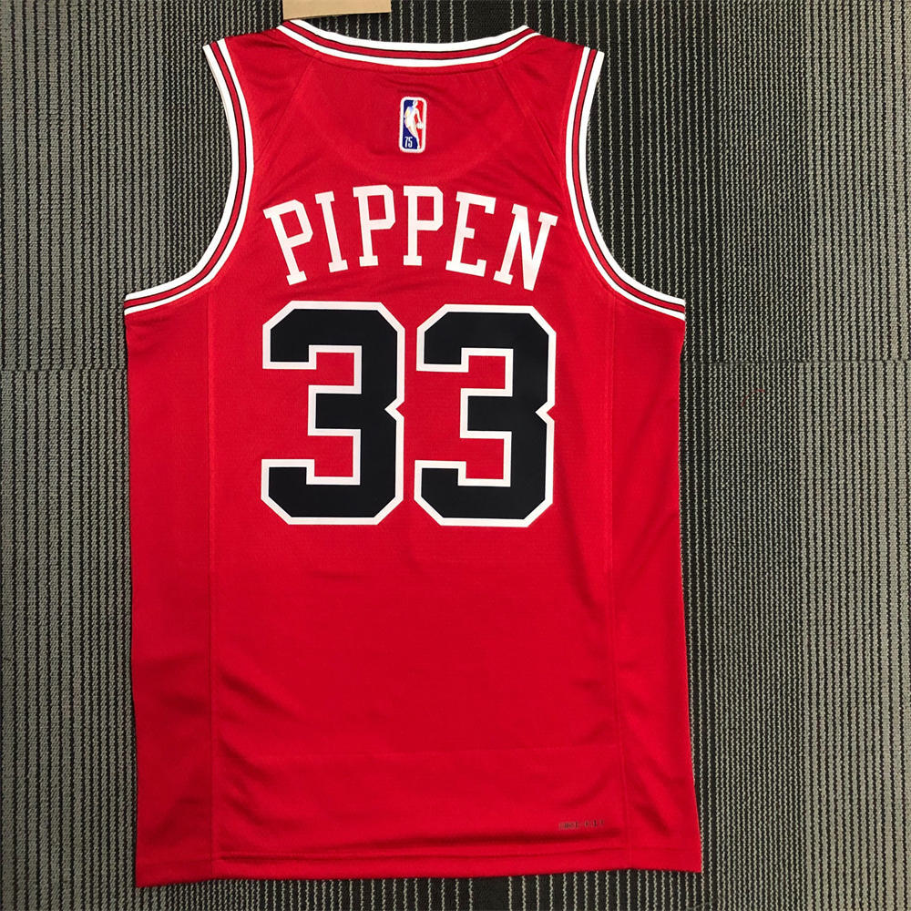 NBA Chicago Bulls Round Neck Red 75th anniversaryJersey PIPPEN#33 S-XXL