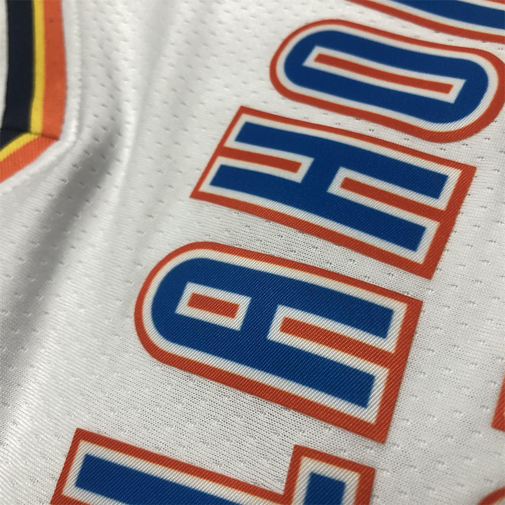 NBA Oklahoma City Thunder V-Neck White Jersey WESTBROOK#0 S-XXL
