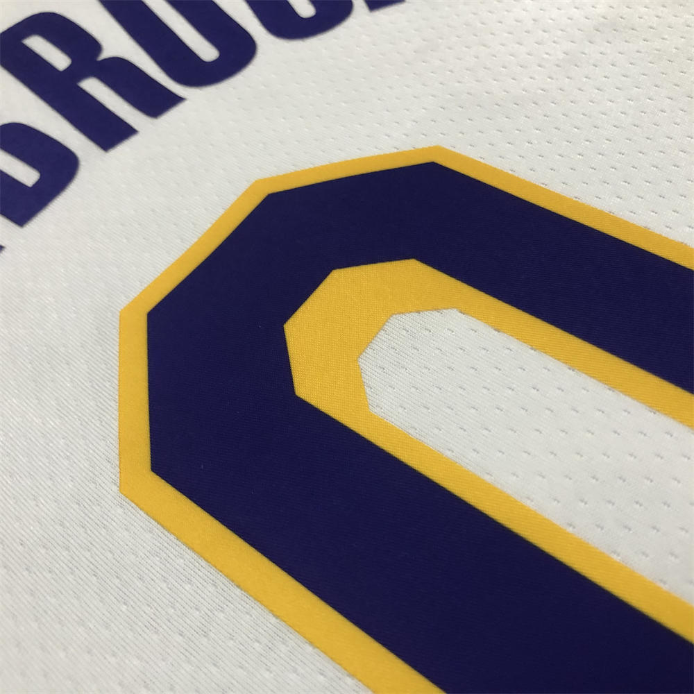 NBA Los Angeles Lakes Round Neck 75th anniversary White Jersey WESTBROOK#0 S-XXL