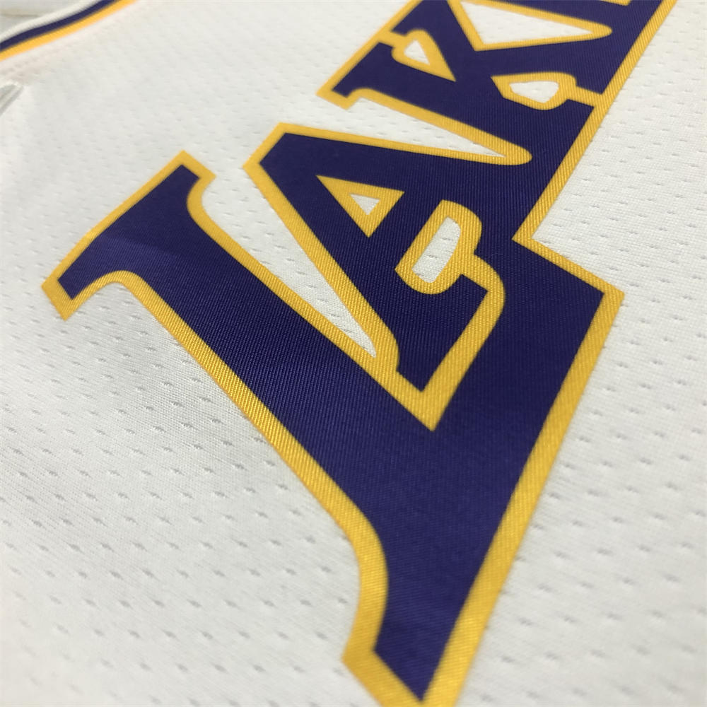 NBA Los Angeles Lakes Round Neck 75th anniversary White Jersey JAMES#23 S-XXL