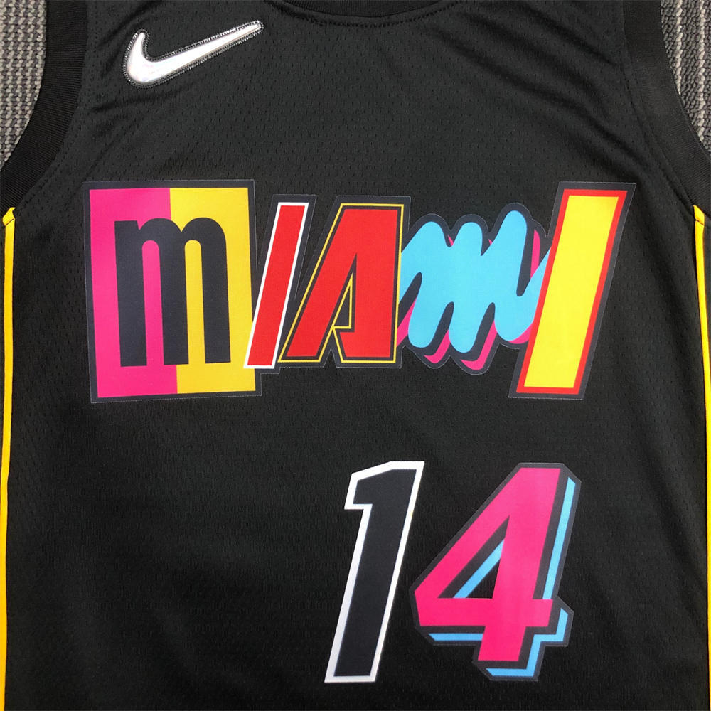 NBA Miami Hearts Round Neck Black 75th Anniversary Jersey HERRO#14 S-XXL