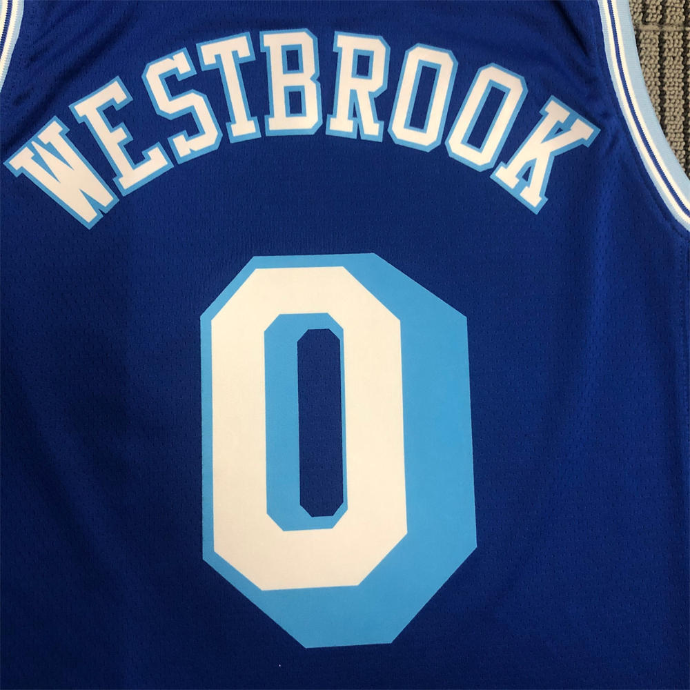 NBA Los Angeles Lakes Round Neck Blue Jersey WESTBROOK#0 S-XXL