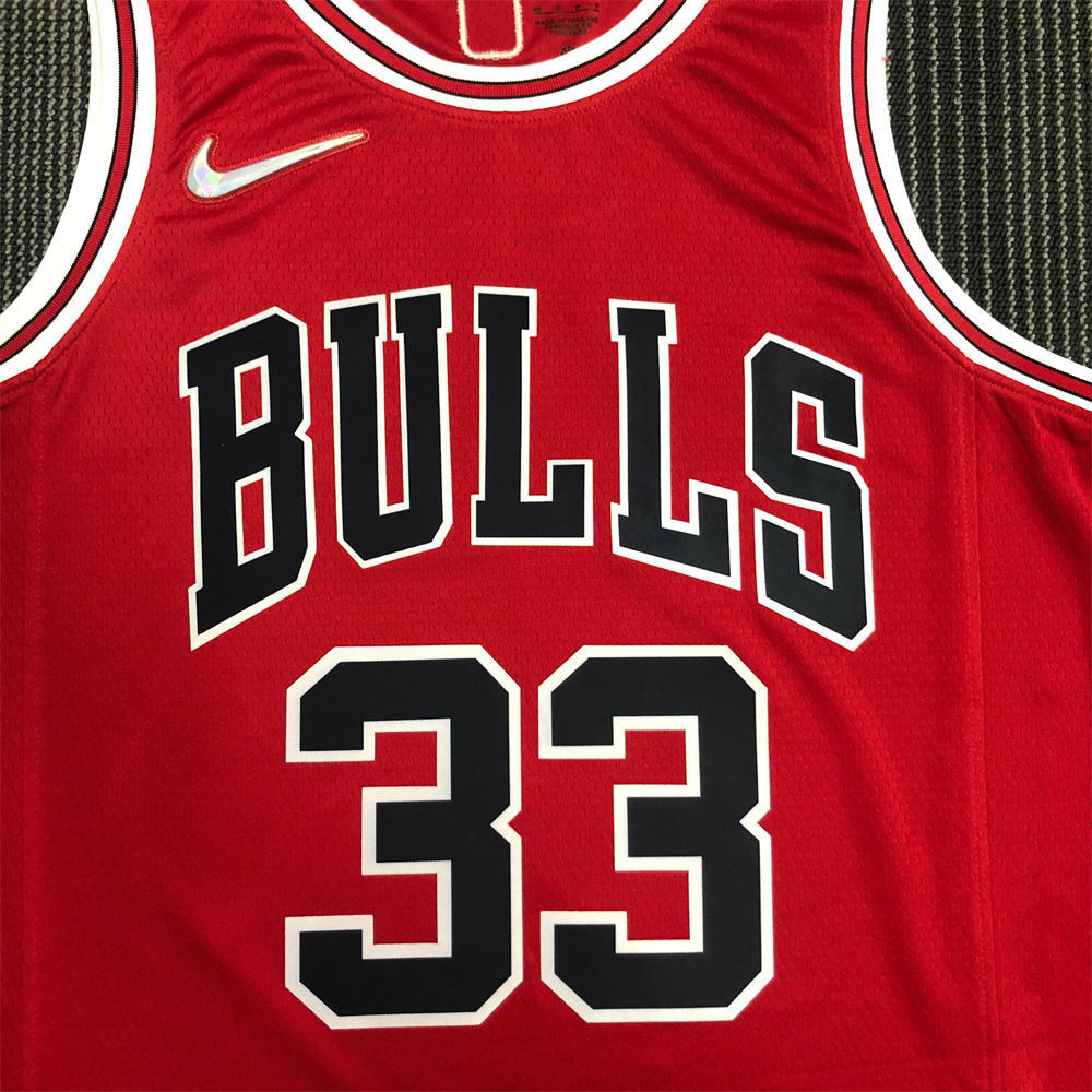 NBA Chicago Bulls Round Neck Red 75th anniversaryJersey PIPPEN#33 S-XXL
