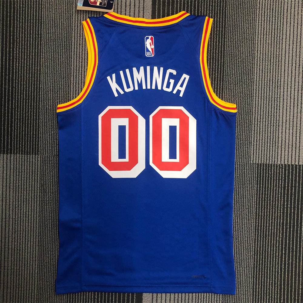 NBA Golden State Warriors Round Neck Blue Jersey KUMINGA#00 S-XXL