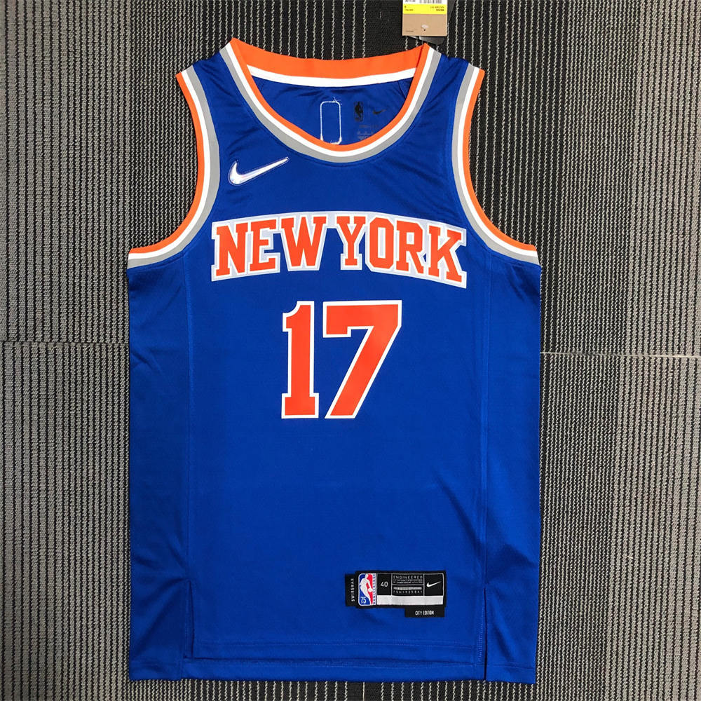NBA New York Knicks Round Neck Blue 75th Anniversary jersey LIN#17 S-XXL