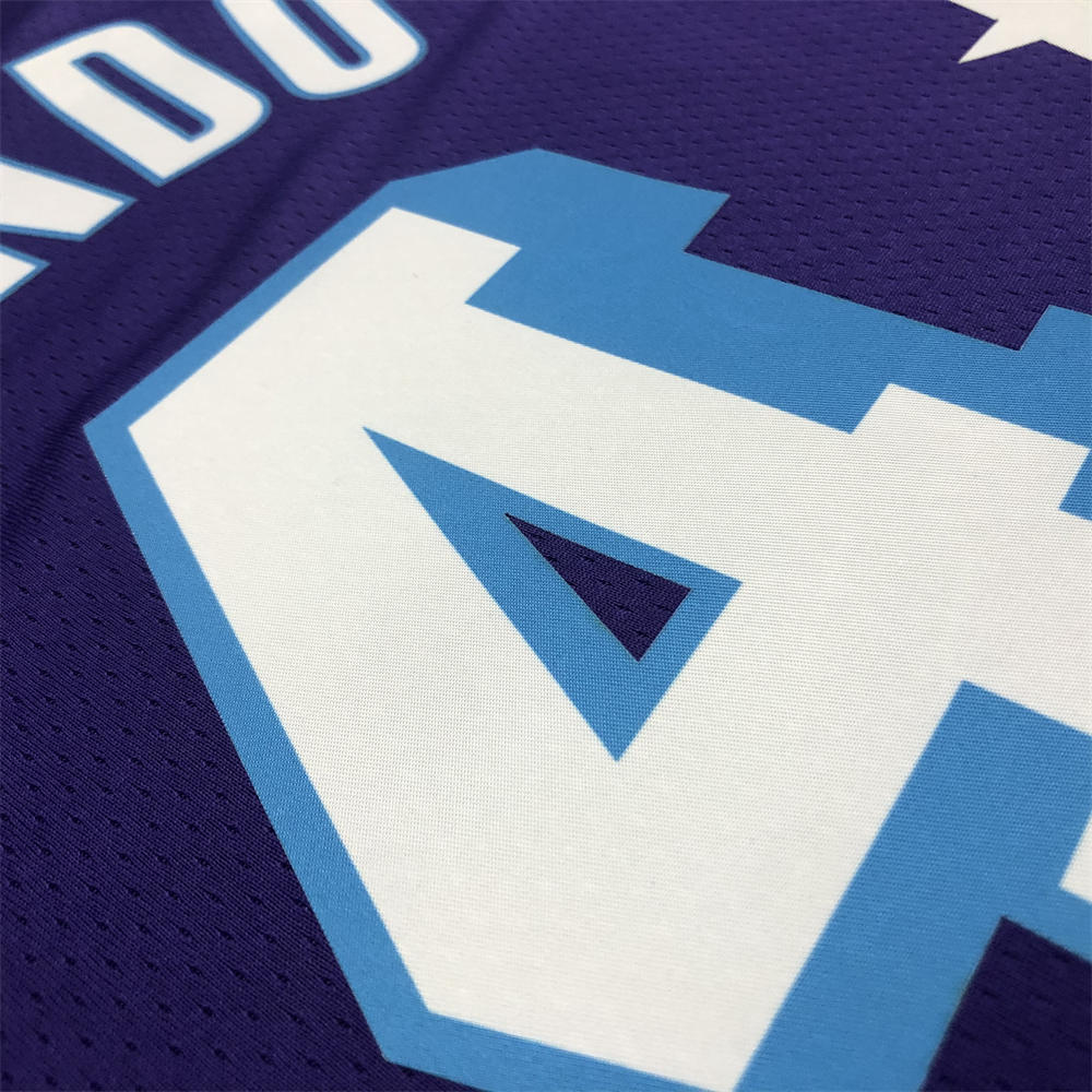 NBA Los Angeles Lakes Round Neck 75th anniversary Purple Jersey RANDO#4 S-XXL