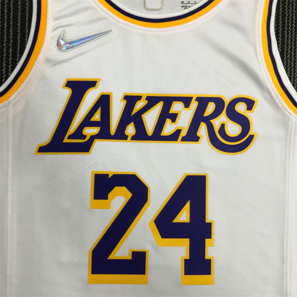 NBA Los Angeles Lakes Round Neck 75th anniversary White Jersey BRYANT#24 S-XXL