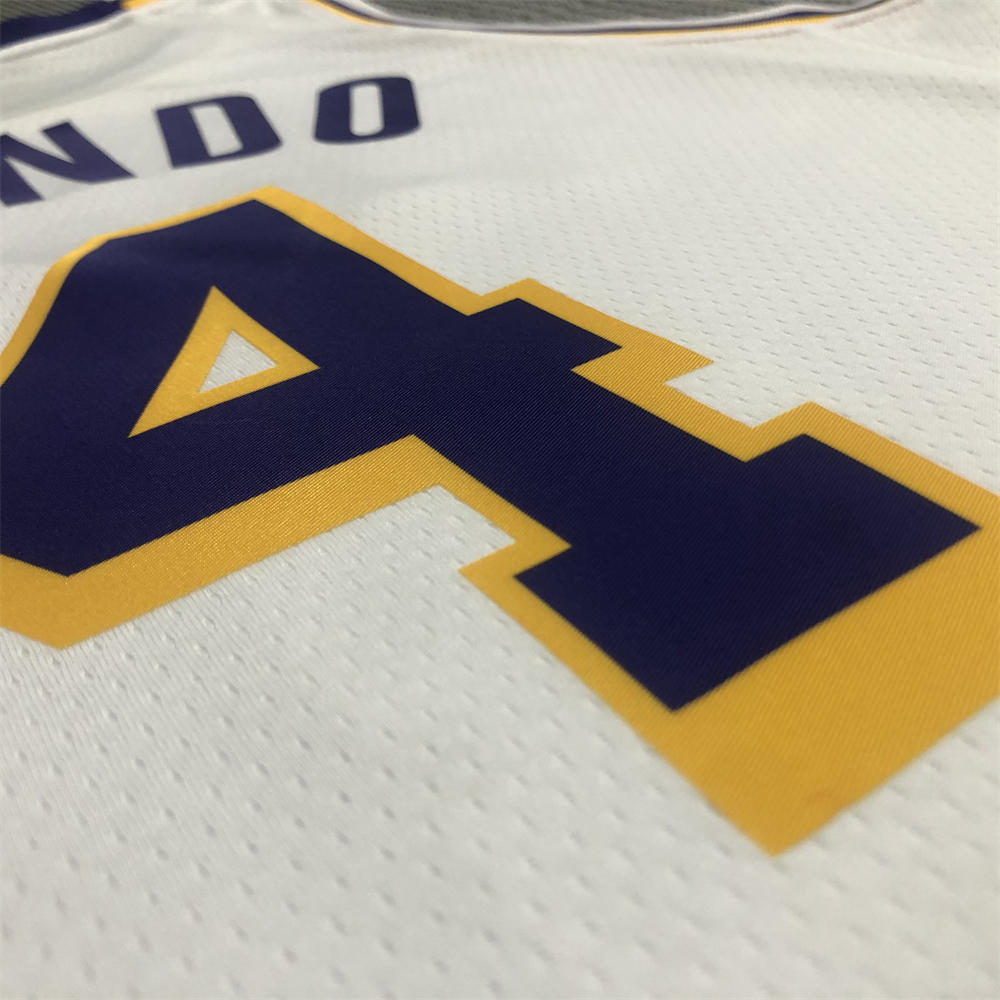 NBA Los Angeles Lakes Round Neck White Jersey RONDO#4 S-XXL